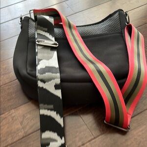 Stylish Black Shoulder Bag with 2 Straps